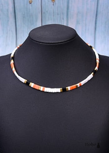 Boho Necklace, Tila Bead Choker, Color of Life